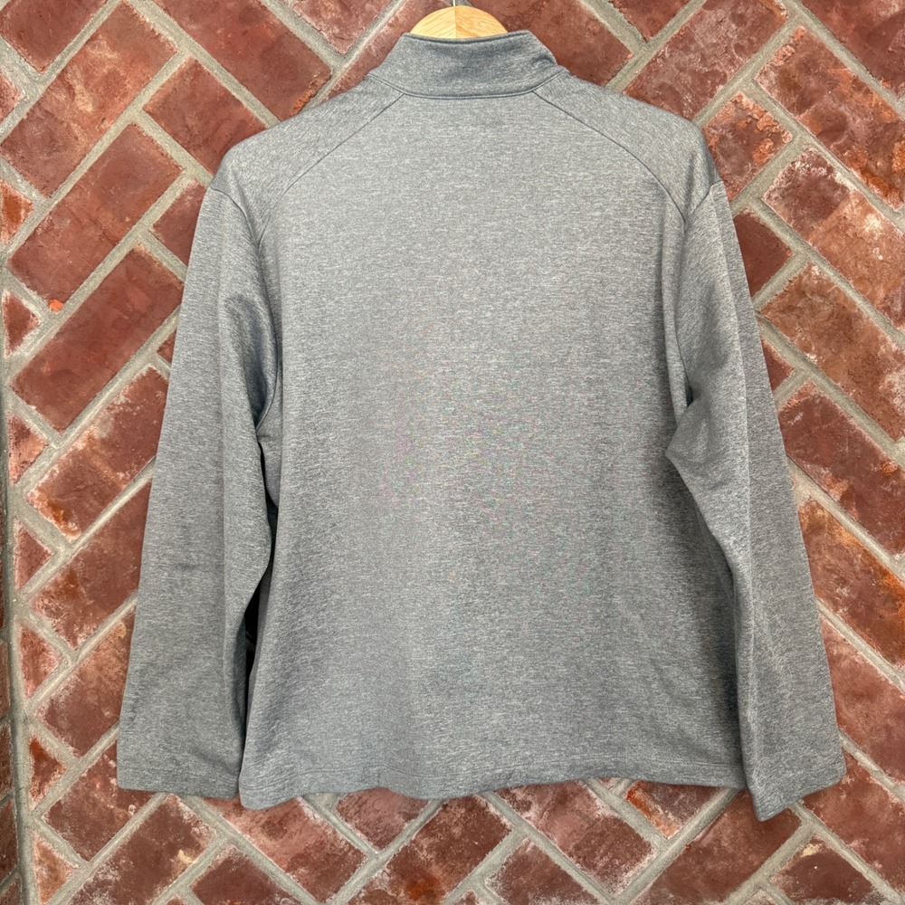Callaway Pullover Men Large Gray 1/4 Zip Mock Neck Golf Fleece Jacket Pockets - Picture 4 of 9